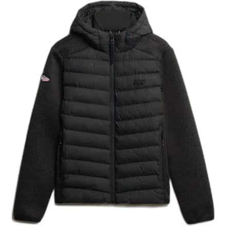 Superdry - Hybride Gebreide Storm Jas met Capuchon - Heren - Gewatteerde jassen