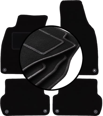 Complete set veloursmatten voor: Audi A4 B6 sedan, stationwagen, avant (2001-2004)