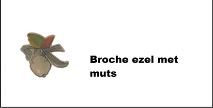 Broche ezel met muts - Carnaval festival themafeest party steekpin