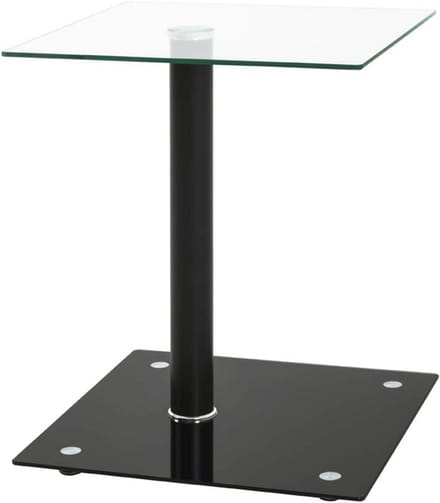 Ronde Bijzettafel Zwart Metaal met Glas - Modern Design