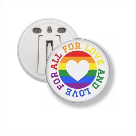 Button Met Clip 58 MM - All For Love And Love For All