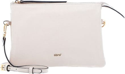 abro Leren Schoudertas Leather Adria Crossbody Bag Threefold Cream Crème