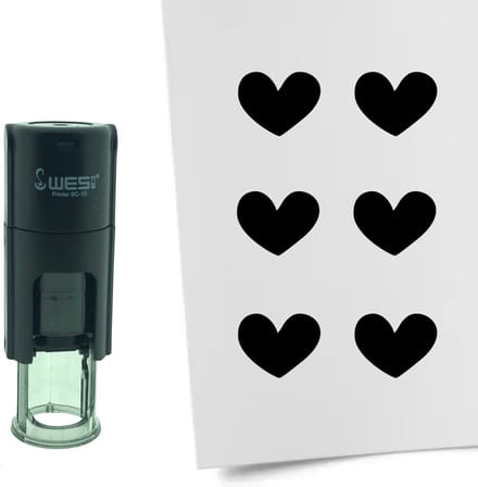 CombiCraft Stempel Hartje 10mm rond - zwarte inkt