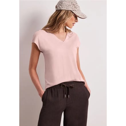 Shirt met overhangende schouders en V-hals