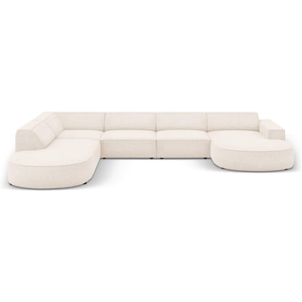7-zitshoekbank Jodie links chenille afgerond | Micadoni Home