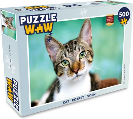 Puzzel Kat - Potret - Ogen - Legpuzzel - Puzzel 500 stukjes