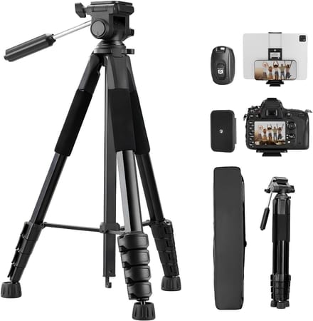 KAD® Tripod - 2-in-1 Videorecordersteun - Statief - Camera Statief - Zwart - 44cm x 13cm x 13cm