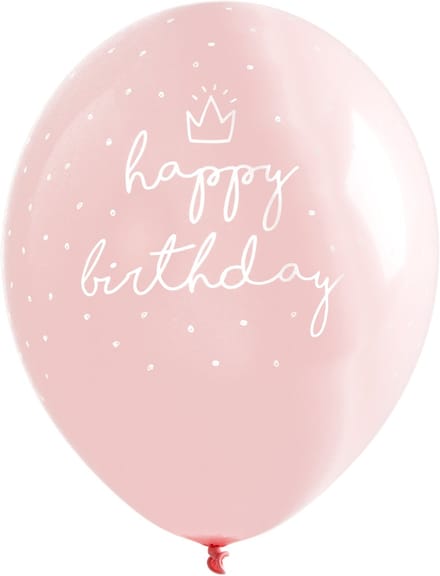 Partydeco - Ballonnen Happy Birthday Pink (6 stuks)