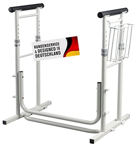 Verstelbare antislip toiletsteun met opbergmand voor extra grip en veiligheid