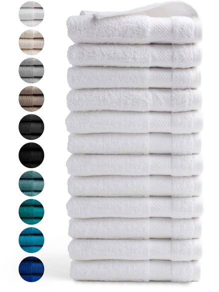 DoubleDry Handdoeken 50 x 100 - set van 12 - Hotel kwaliteit 500 g/m2 - 12x Wit