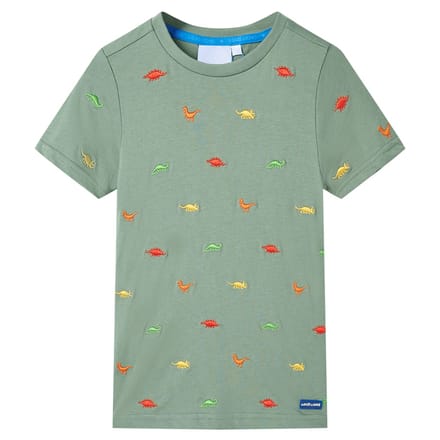 vidaXL Kindershirt met korte mouwen 128 kakikleurig