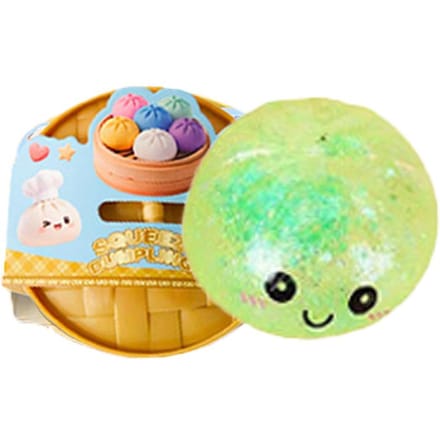 - Glitters Dumpling Squishy met Doosje Dumplings Sensorisch Knijpspeeltje voor Stressverlichting Cadeau voor Fans