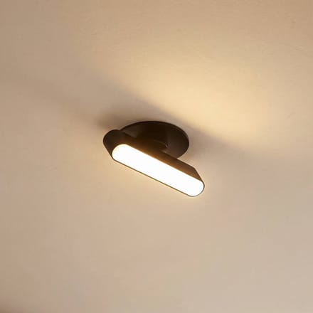 Lindby LED inbouwlamp Eldrin, zwart, lichtstrip,13,1cm