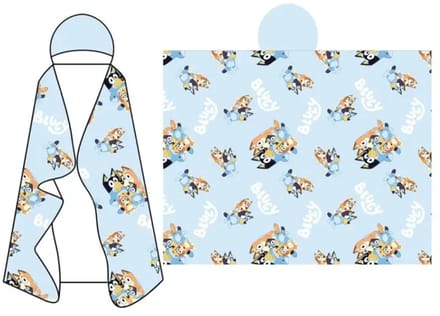 Bluey fleece plaid met capuchon 120 x 150 cm - polyester