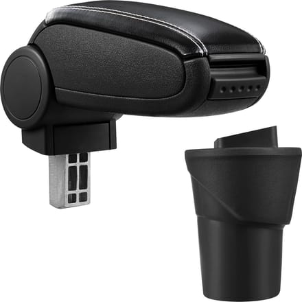 Armsteun Nissan Micra K13 vf 2010 kunstleer zwart wit stiksel