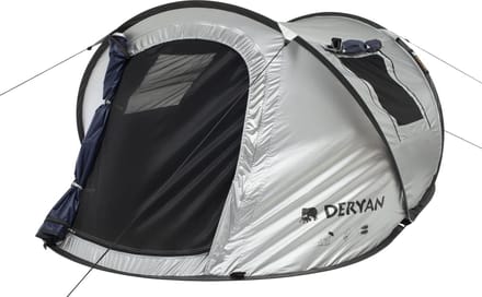 Deryan Dome Pop Up Tent - 2 pers. - 2000MM Waterkolom - UV50+ - Zilver