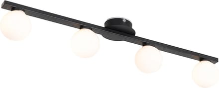 QAZQA cederic - Moderne Plafondlamp - 4 lichts - L 680 mm - Zwart - Buitenverlichting