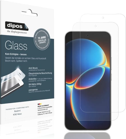 dipos – 2x Matte Pantserfolie geschikt voor Redmi K90 Max | 9H Screenprotector