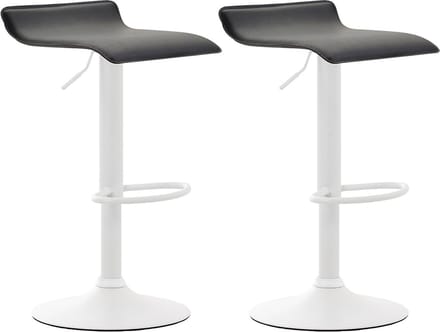 CLP Dyn V2 Set van 2 barkrukken - Kunstleer zwart wit