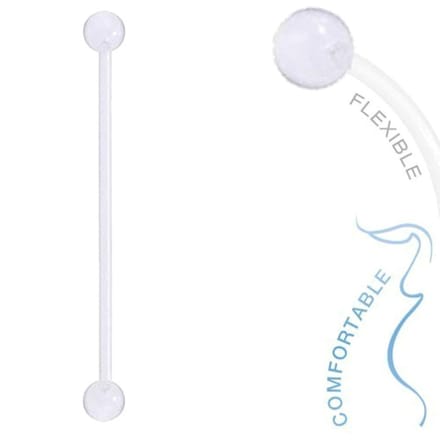 Fako Bijoux® - Zwangerschapspiercing - Bioplast Classic - 58mm - Transparant