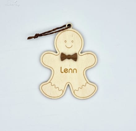 [Nice Little Things] - Kerstbal Peperkoekenfiguur met Naam - jongen