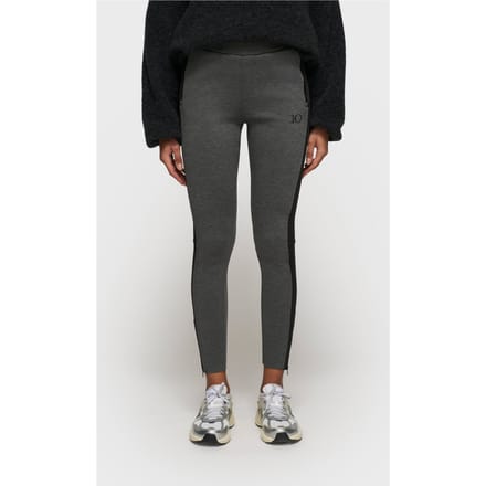10DAYS Easy Fitted Pants Scuba Contrast Antra Melee Maat: S | Leggings Outlet | Dames | Grijs