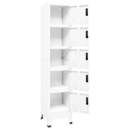 vidaXL - Lockerkast - 38x40x180 - cm - staal - wit