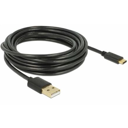 Delock 83669 USB-kabel USB 2.0 USB-A stekker, USB-C stekker 4.00 m Zwart