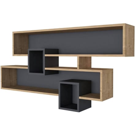 Wandplank Karen Melamine Saffier Antraciet