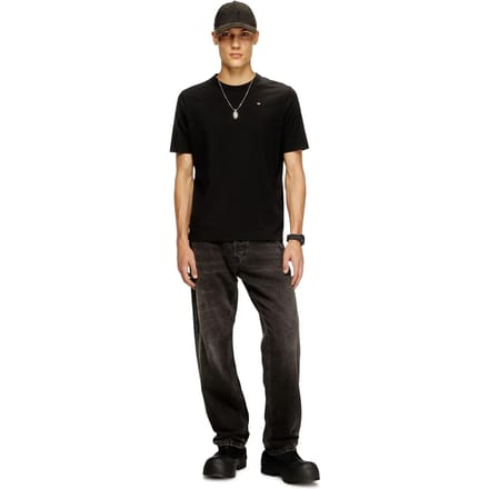 Relaxed Fit Solid Basic Short Sleeve T-Shirt - Black