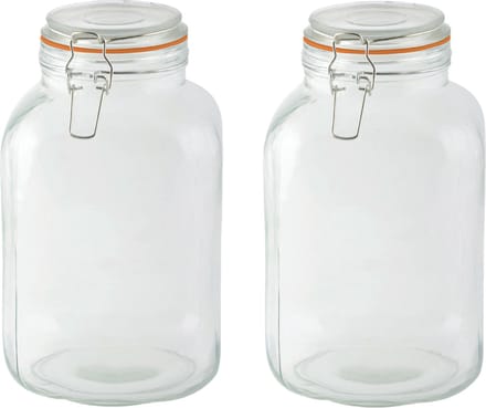 Esschert Design Weckpot - 2x - 3L - glas - D15 x 24 cm - voorraadpot - beugelsluiting