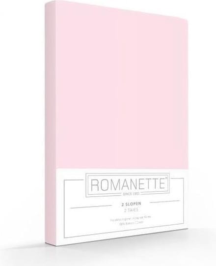Romanette Kussenslopen Katoen Rose (2 Stuks) - 65 x 65 cm - [Roze]