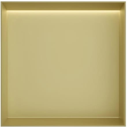 Hotbath &More Inbouwnis - 30 x 30 x 10 cm - Frameless - met LED-verlichting - Geborsteld Messing PVD