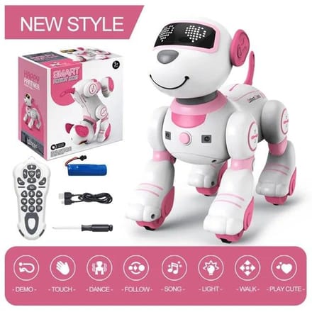 Animaux électroniques intelligents RC Robot chien voix télécommande jouets drôle chant danse Robot chiot Programmable éducation cadeau rose