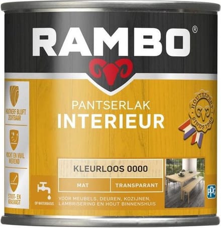 Rambo Pantserlak Interieur Transparant Mat - Blank   8716242887591   Verf   Lakverf Binnen