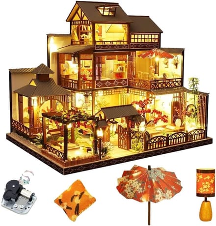 Poppenhuis Kit - Houten Villa - Hobby Project - Gedetailleerd Ontwerp - 63 mm Hoogte - Niet Gespecificeerd