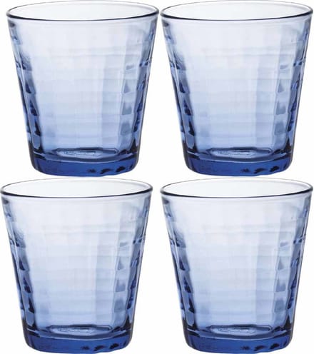 Duralex Drinkglazen Prisme - 4x stuks - blauw - 220 ml - waterglazen