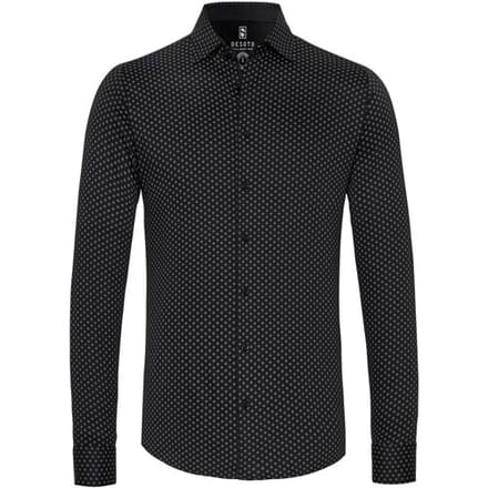 Desoto Overhemd Dotted Pattern Navy / male