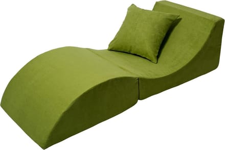 Comfortabele Groene Vouwbank met Multifunctioneel Poef en Tafel