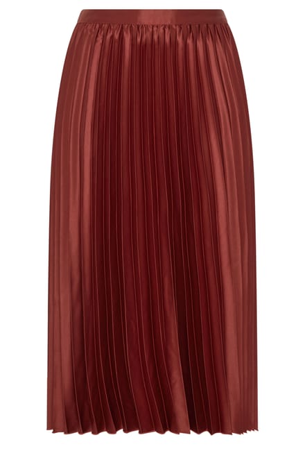 Yours London Roestoranje Geplooide Satijnen Rok Size 52