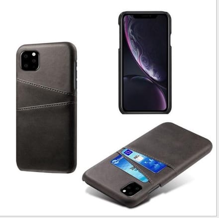 Back Cover met Opbergvakjes + PET Screenprotector voor iPhone 11 Pro Max _ Zwart