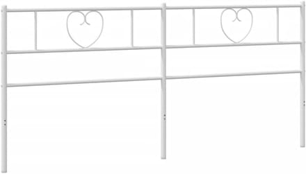 Hoofdbord Metaal - Bedhek Achterwand - Bed Opknappen - Klassiek Trendy Design - 200 cm - Wit