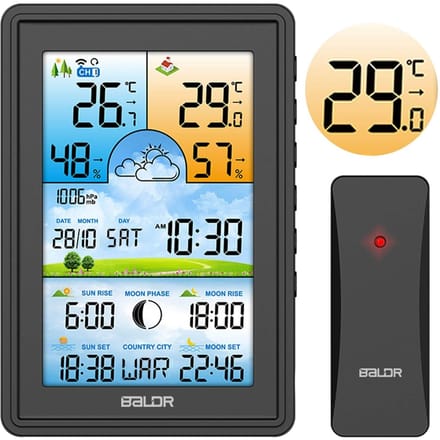 Weerstation met display BD-906 zwart