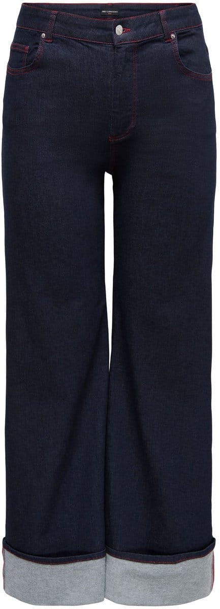 ONLY CARMAKOMA - CARWILLY HW WIDE FOLDUP RED PIM - Meisjes - Jeans