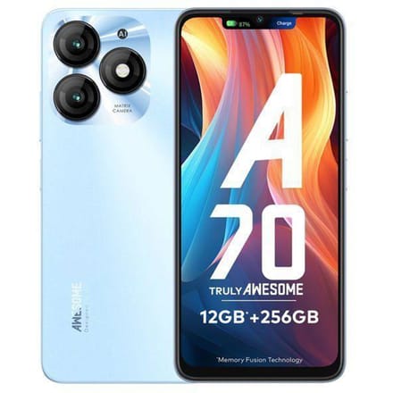 Smartphone A70 12GB+256GB Scherm 6.6  120Hz Batterij 5000mAh 13MP Camera Telefoon Android 13 Mobiele Telefoon Dual SIM/NFC Blauw
