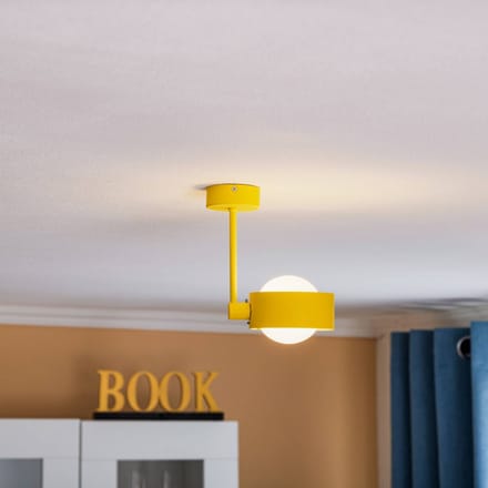 Argon Plafondlamp Mado van staal, geel, 1-lamp