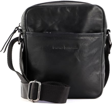 bruno banani Leren Schoudertas Crossbody Bag Black Zwart
