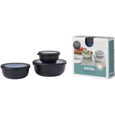 Mepal - Multikom Cirqula vershouddoos set - 350 + 750 + 1250 ml - Rond - Nordic black