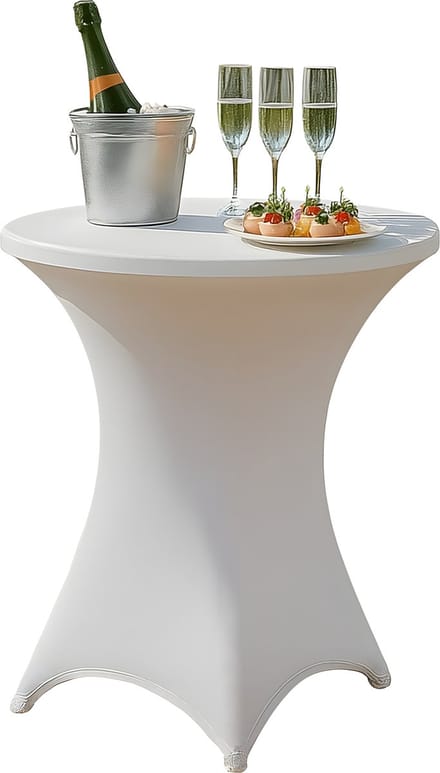 Stretch Tafelhoes Rond 80x110 cm – Cocktailtafel Hoes – Spandex Polyester – Wit