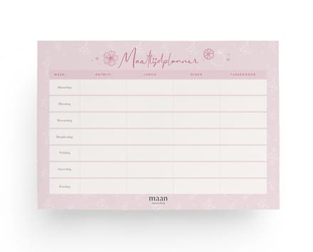 Maan Amsterdam - Maaltijdplanner - A4 - notitieblok voor dagmenu per week - eetplanner - 50 afscheurbare vellen